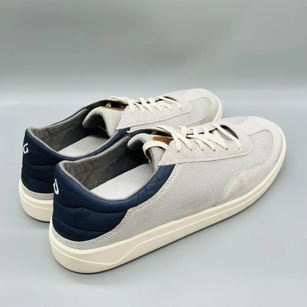 OluKai Shoes Mens 13 Gray Suede Mesh Punini Low Top Casual Sneakers Comfort